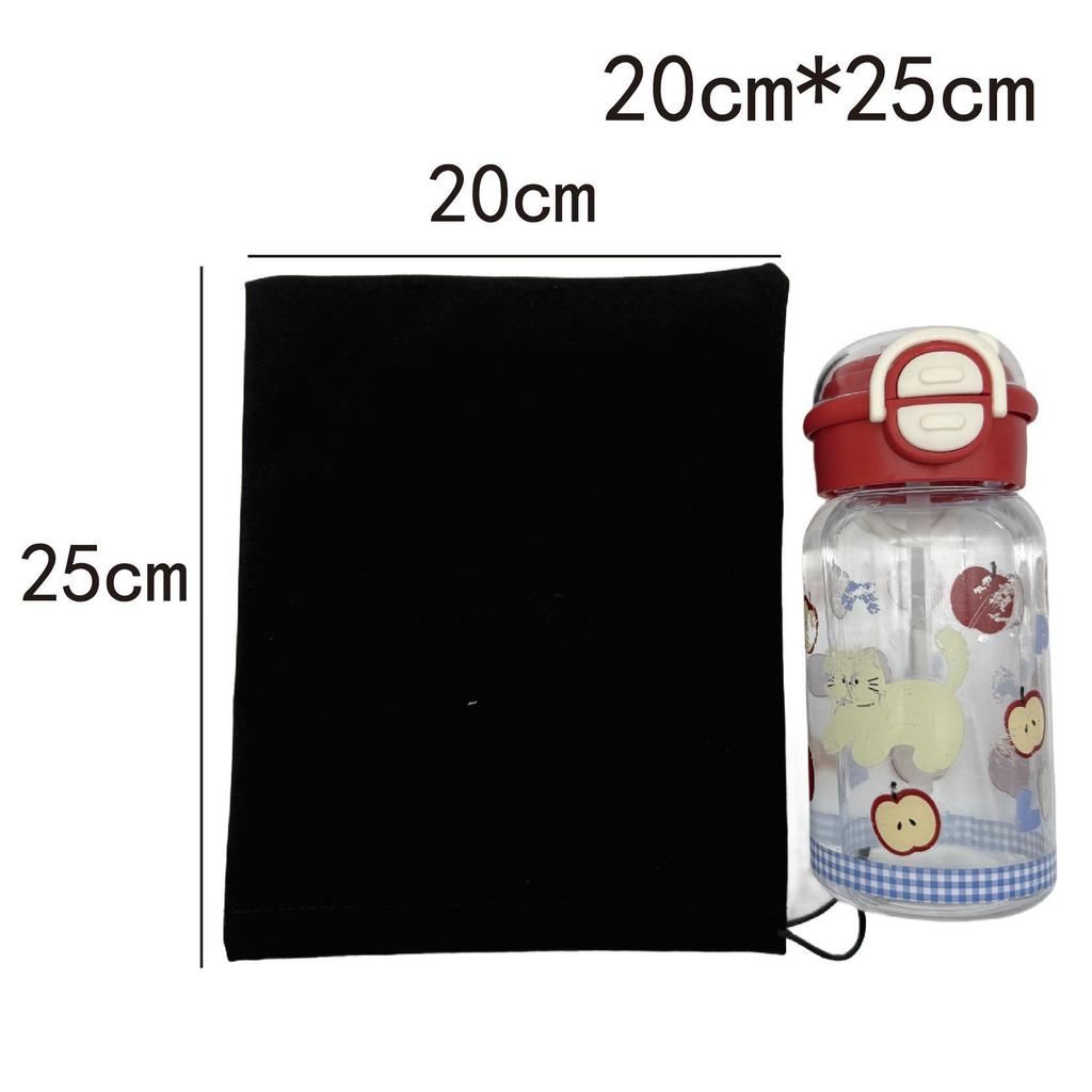 Black Flocking Jewelry & Headphone Drawstring Storage Bag