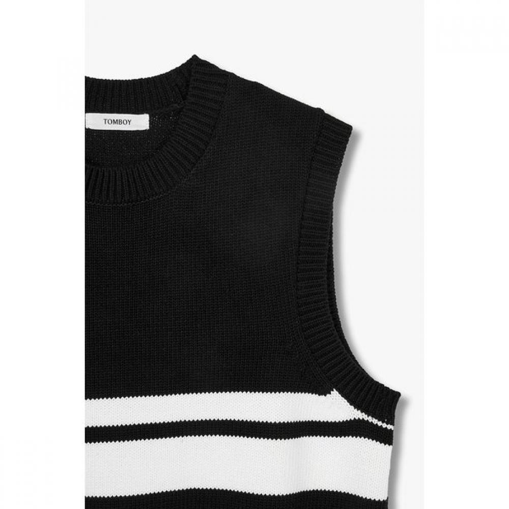 Studio Tomboy Stripe Knit Vest  9106152100ct 