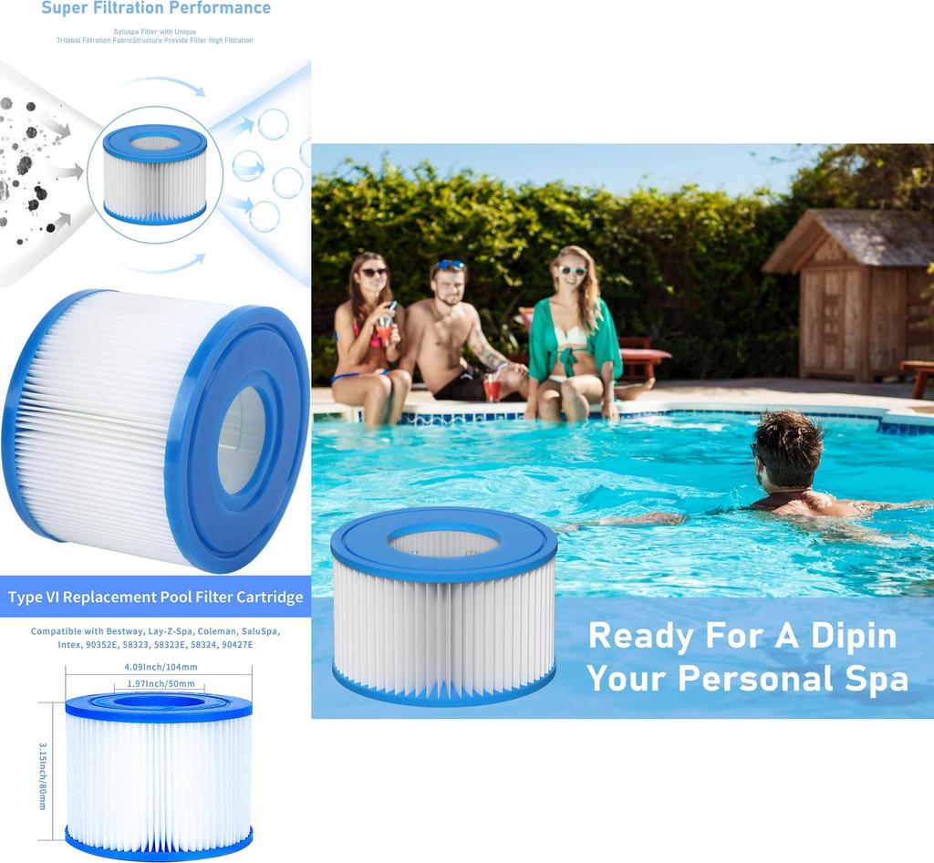 Cartucho de Filtro para Piscina Para Purificación de Agua de Piscina Con Material Anticorrosivo Para Agua Limpia