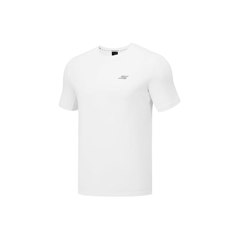 Skechers Comfort Sports Series Casual Versatile Fashion Short Sleeve T-Shirt Men Tops Bright-White P225M020-0019