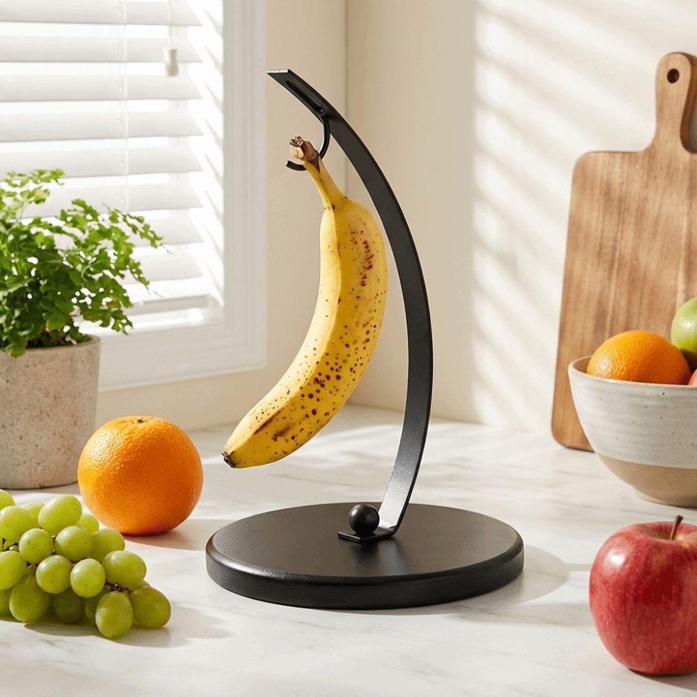 Stabil Stand Metall Bananholder Drenerende Fruktoppbevaringsholder Bananhenger Stativ Fruktoppbevaring