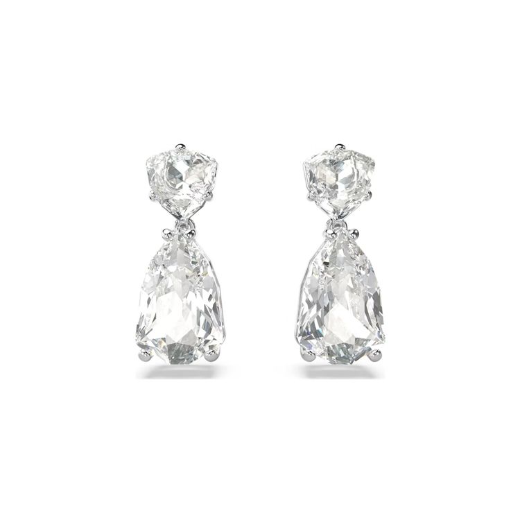 Swarovski Mesmera Series Drop-Shaped Rhodium-Plated Earrings Women earrings Silver 5661683 Box (Random Color)