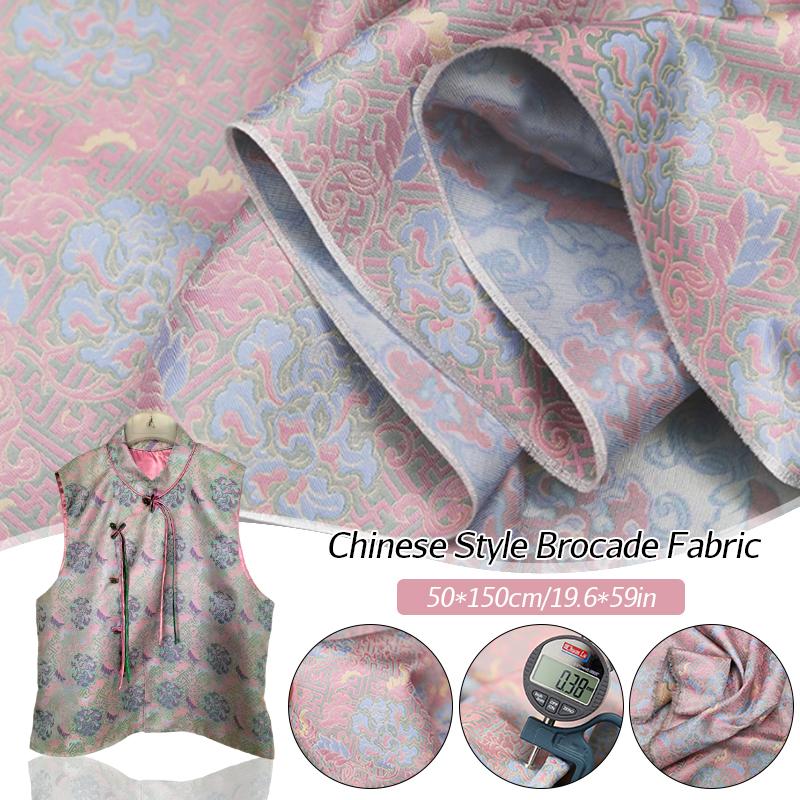 Luxury High-density Jacquard Silk Satin Brocade Fabric Retro Chinese Style Embroidery Fabric Diy Cheongsam Hanfu Dress Apparel