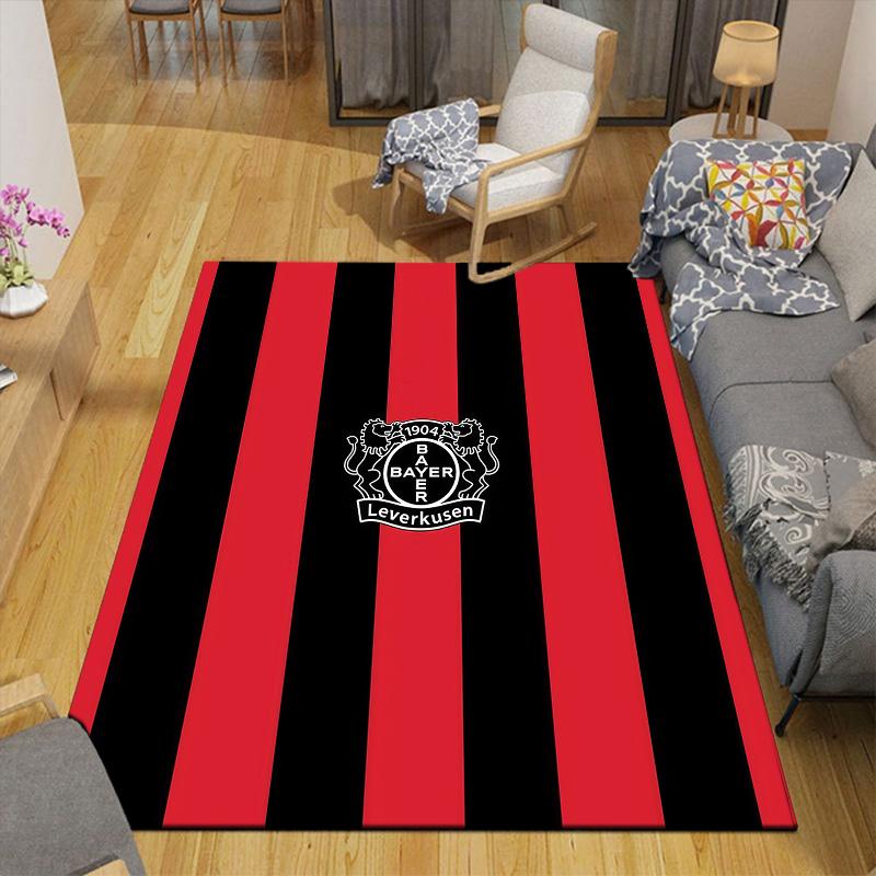 Bayer 04 Leverkusen Flannel Pattern Square Carpet,Area Rug,Carpet Rug for Living Room Bedroom Sofa Playroom Decor,Non-slip Floor Mat