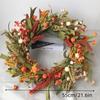 21.65-Inch Large Handmade-Style Autumn Wreath with Orange & Yellow Artificial Wheat, Pineapples, Chrysanthemums