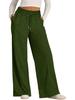 Women's Solid Color Wide-Leg Drawstring Elastic Waist Sweatpants - Spring/Summer