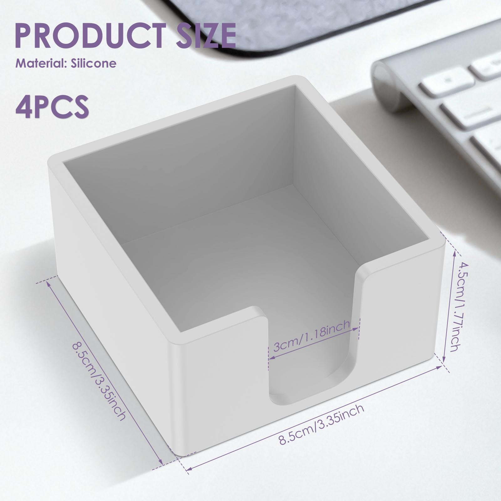 4Pcs Sticky Note Holder Silicone Memo Pad Dispenser Practical Self Stick Note Pad Organizer for Office Desk Home Accessories