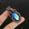 Labradorite Pendant Copper Wire Wrapped Pendant Gemstone Pendant Beautiful Copper Jewelry Handmade Pendant Wire Wrap Jewelry Gifts For Him