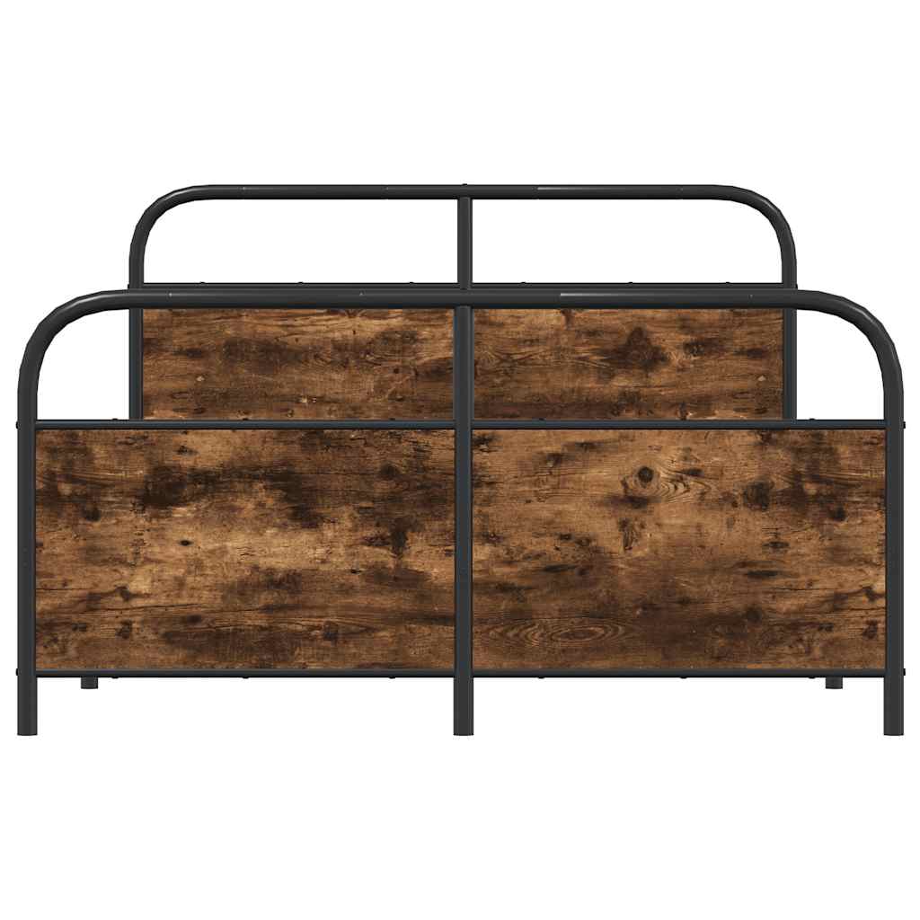 Bed Frame Without Mattress 120 X 200 Cm Smoked Oak Wood Based Material