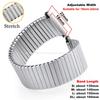 18mm 20mm 22mm Verstellbare Breite Elastische Riemen Erweiterung Edelstahl-Uhrenarmband Gebürstetes Silber Damen Herren Armband Zubehör
