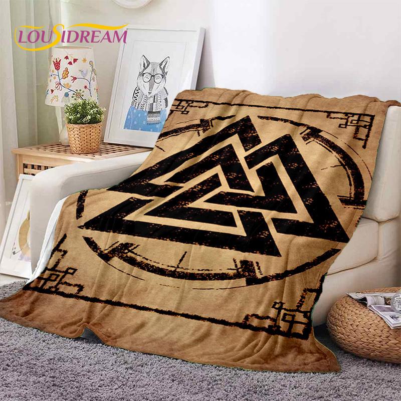 Nordische Wikinger Odin Walhalla Walknute Weiche Decken, Warme Kuscheldecke Bequeme Decke für Picknick Betten Sofa Zuhause Schlafzimmer
