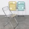 Transparent Folding Chairs Acrylic Stackable Clear Dining Chairs Living Room Seat for Living Room Office Waiting Room