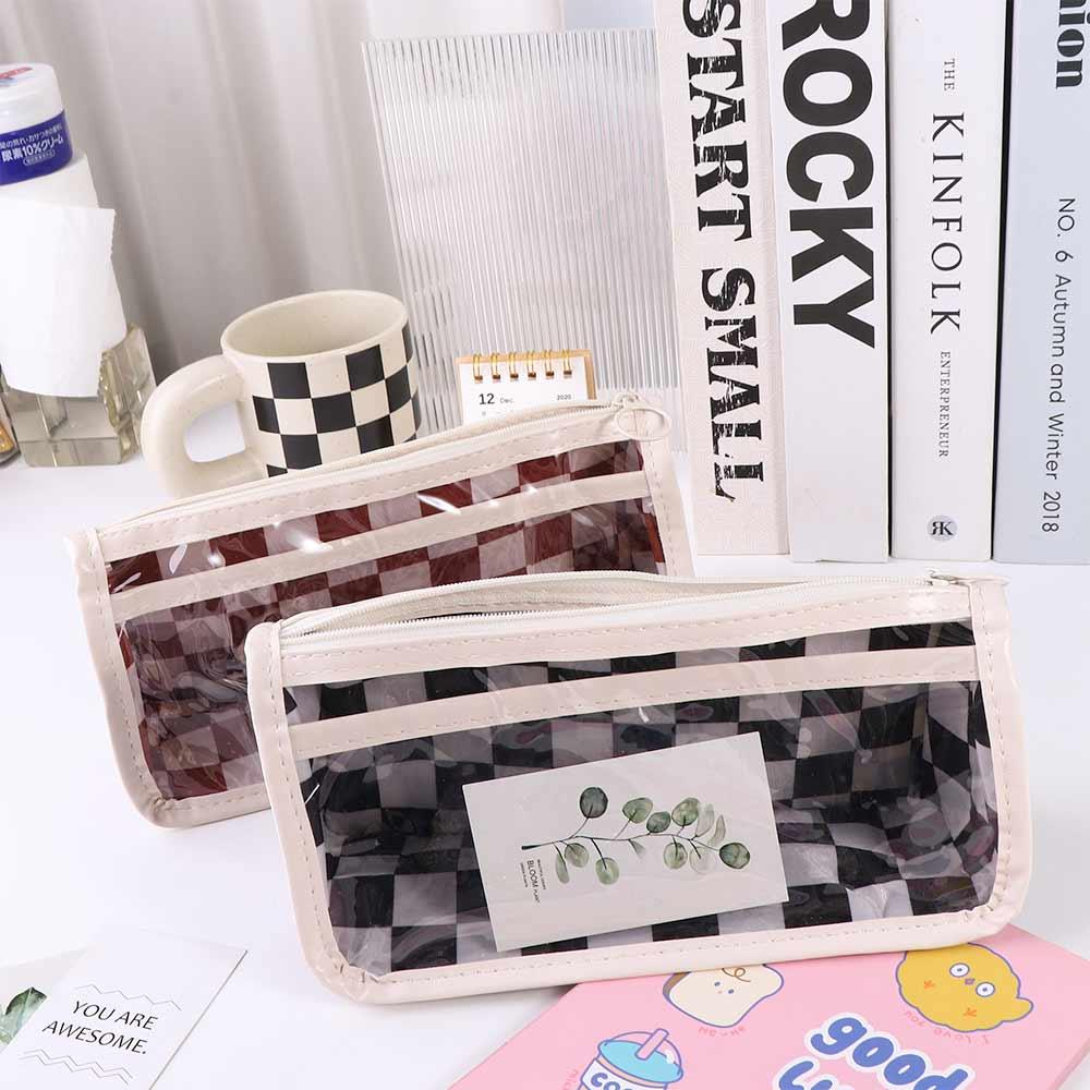 Transparent Kids' Pencil Cases Waterproof Lattice Pencil Bag  Kids Gifts
