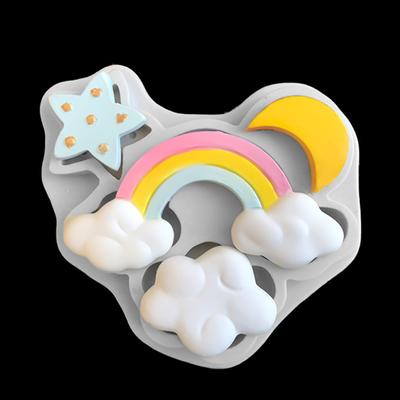 Star Moon Clouds Rainbow Shaped Silicone Fondant Molds Candy Chocolate Mold for DIY Crafting Cake Cupcake Toppers Decor