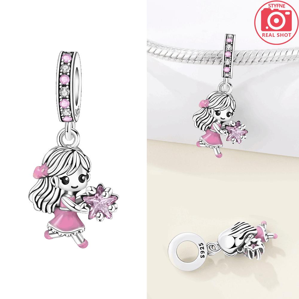 Exquisite Original Couple Boy Girl Symbols Bear Love Pink Heart Cat Charms Copper Beads Fit Bracelet Jewelry Gift Women Diy