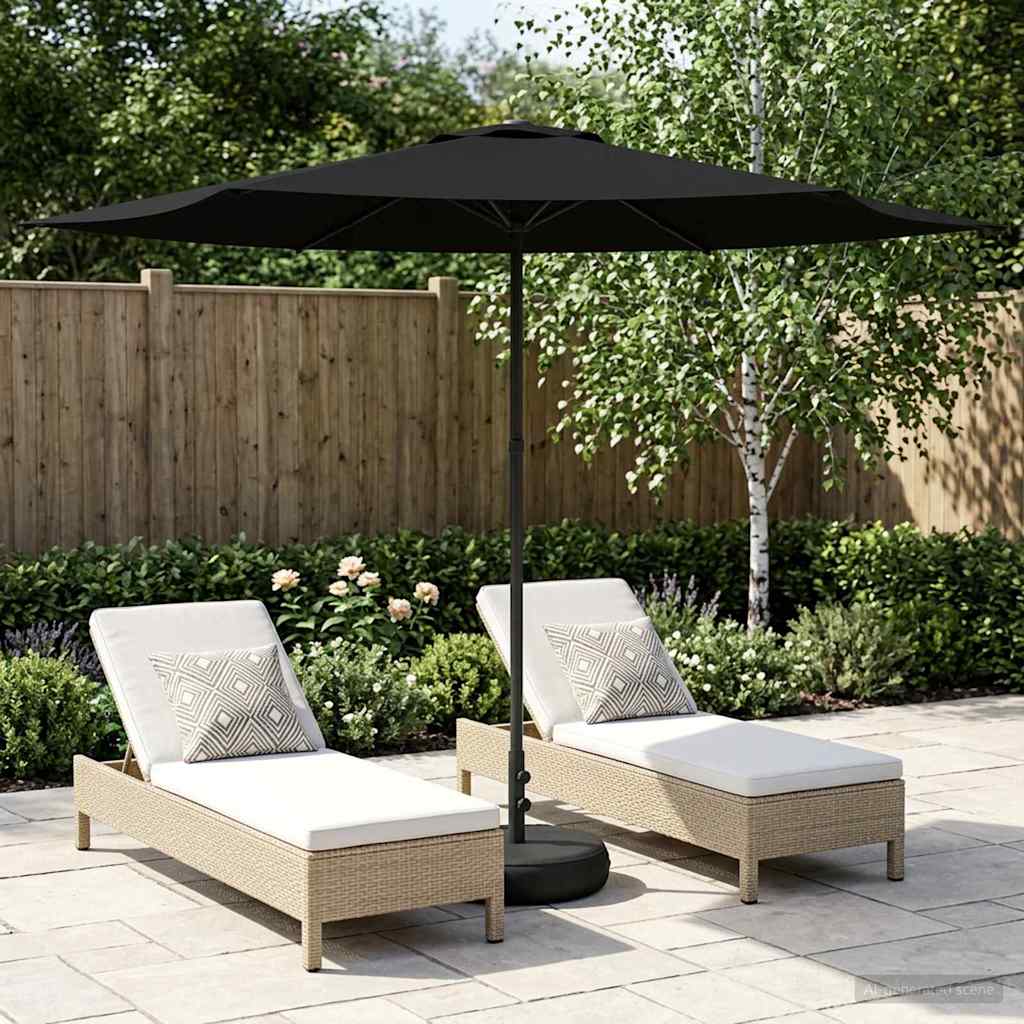 Garden Umbrella with Base 300 X 300 Cm Polyester Rectangular