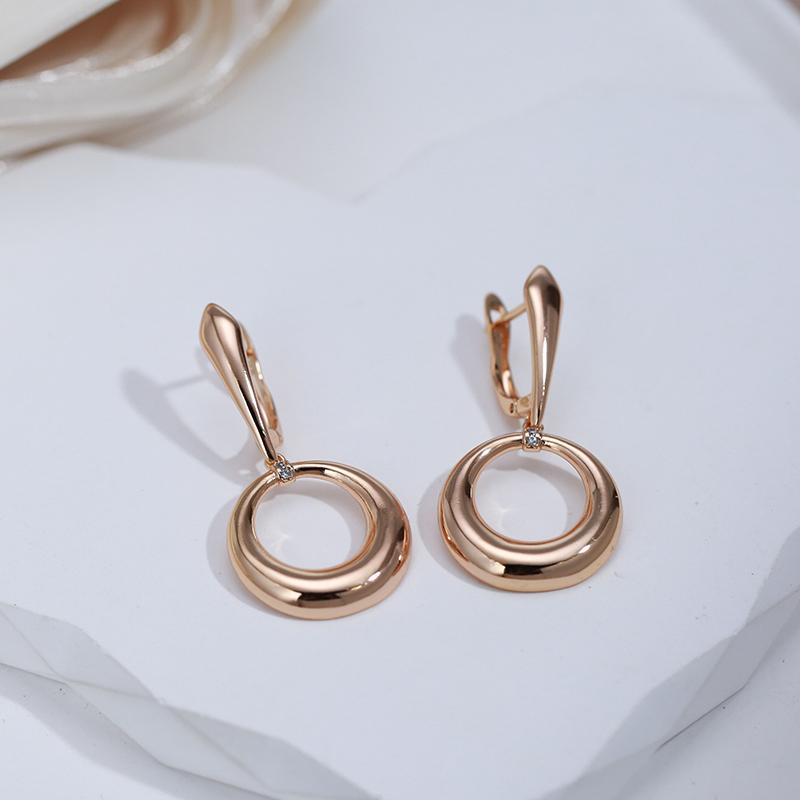 Kruhové náušnice Kinel Rose Gold Color pro ženy Vintage jemné šperky