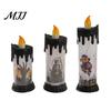 Battery Operated Halloween Candle Electronic Light, Fun Spooky LED Candle, 3-Color Flickering Three-color Luminous Realistic Flame Safe