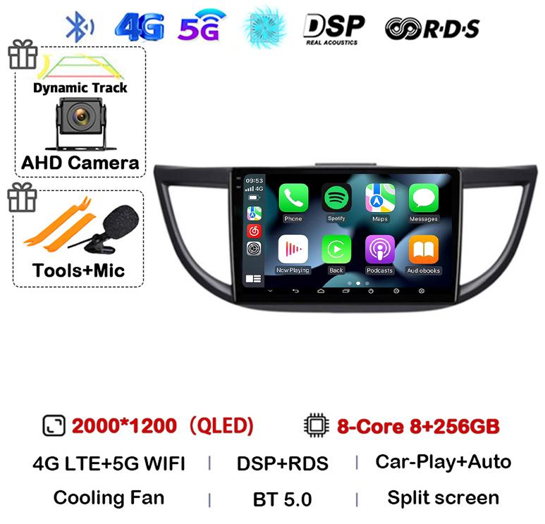 Android 14 Carplay For Honda CRV CR-V 2011 2015 2016 2017 2018 Car Radio Multimedia Video Player Navigation GPS Head Unit Stereo
