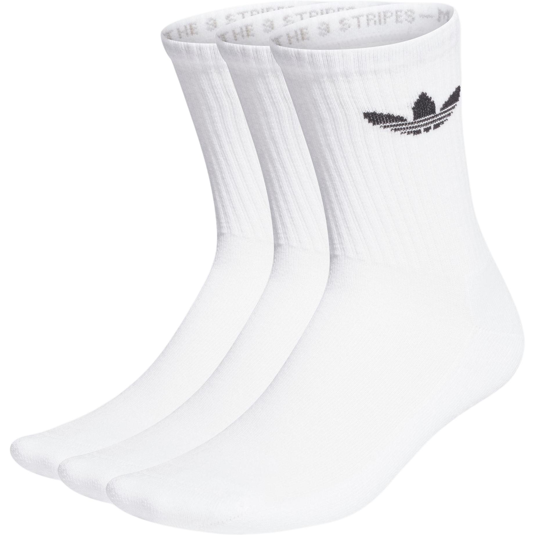Adidas Originals TREFOIL MID CUT CREW SOCKS Ankle Socks Unisex 3 Pack White HB5881 S