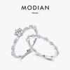 MODIAN Women's Moissanite Sterling Silver Luxury Shiny Ring