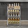 Heavy Duty Stainless Steel Rack Spice Rack, 2/3/4 Tier Condiment Organizer for Metal Seasoning Countertop, Multi-purpose Multi-Layer Bottle