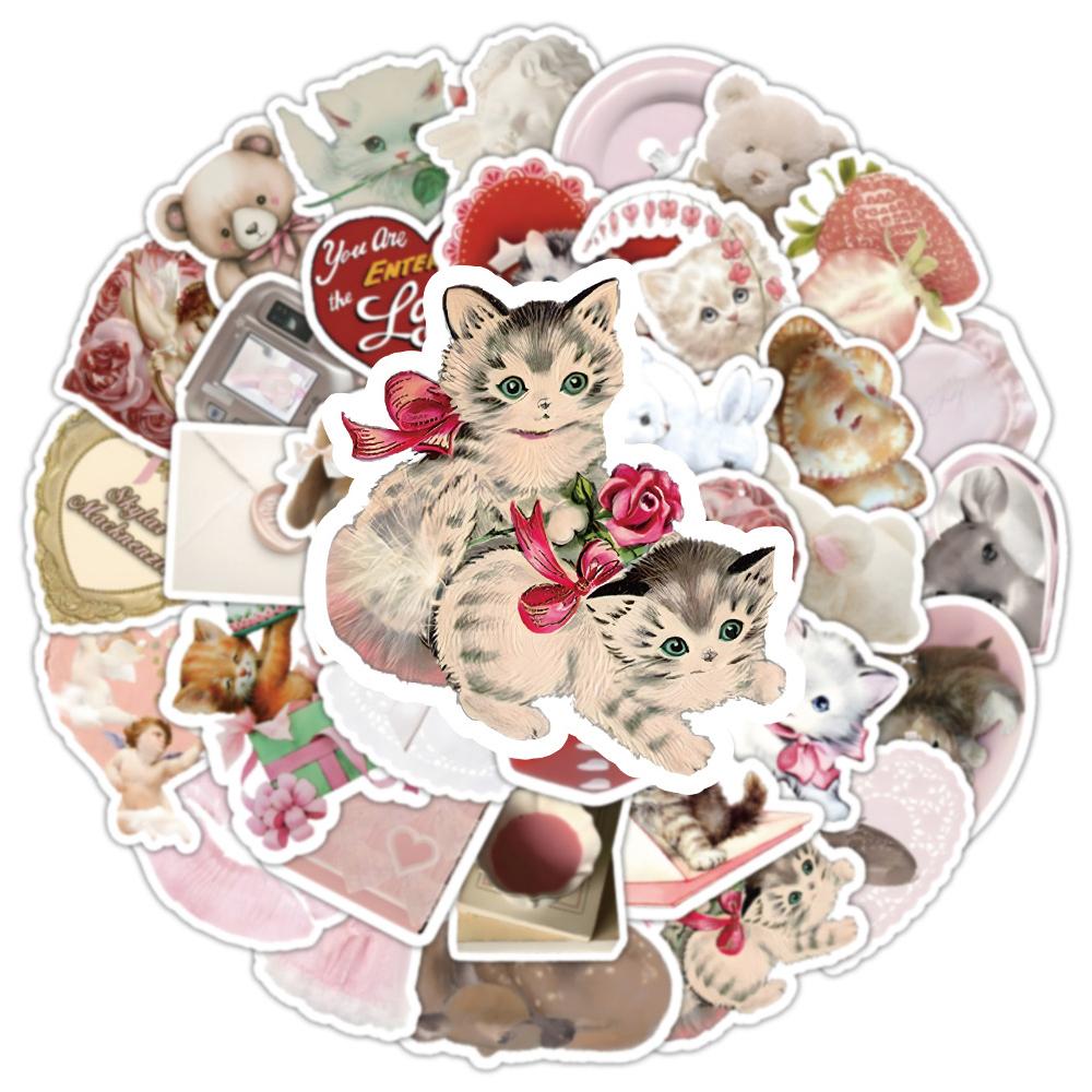 10/30/50pcs Cute Pink Coquette Aesthetic Stickers INS Style Graffiti Sticker Suitcase Guitar Laptop Kawaii Cartoon Decals Decor