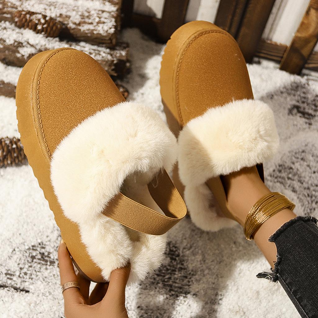 2025 Winter Snow Boots Women's Two Wear Semi-support Women's Thick-soled Women's Fleece Warmth and Wear Plush Elastic Bands