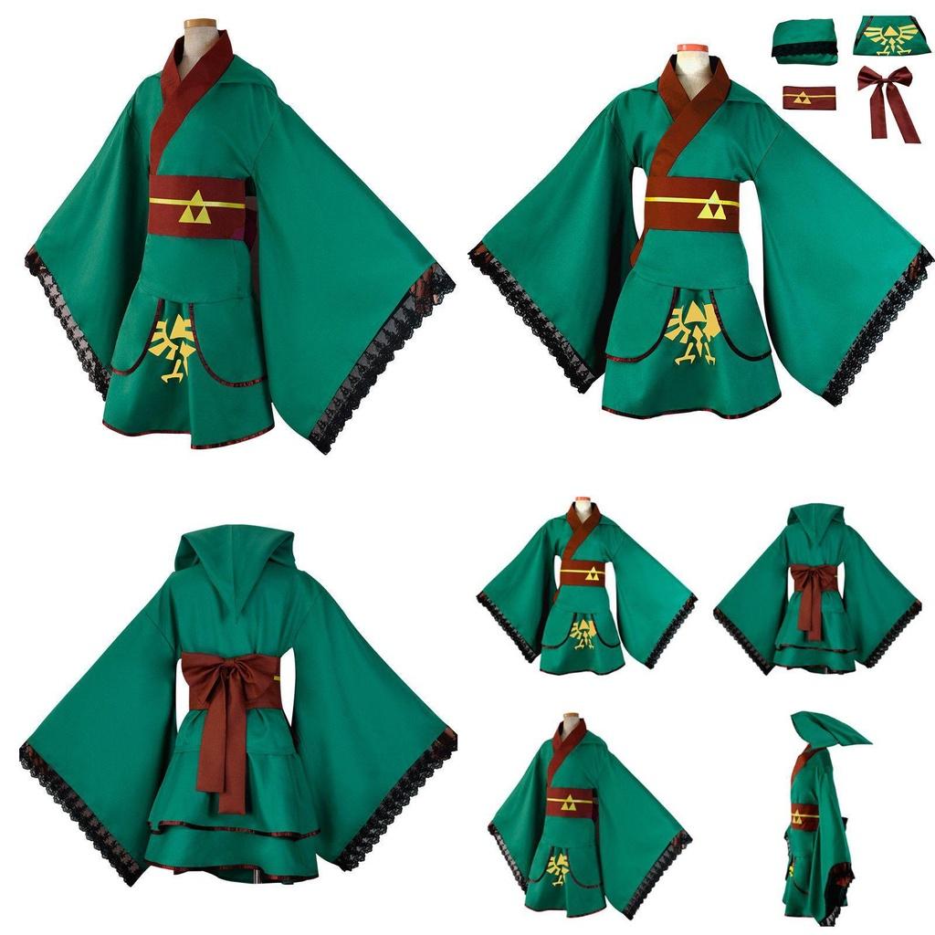 Exquisite Green Yukata Kimono Cosplay Costume For The Legend Of Zelda Fans
