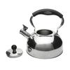 Stainless Steel Whistling Tea Kettle Induction Compatible 25L Durable Polished Kitchen Accessory Clear Fill Lines Easy Grip