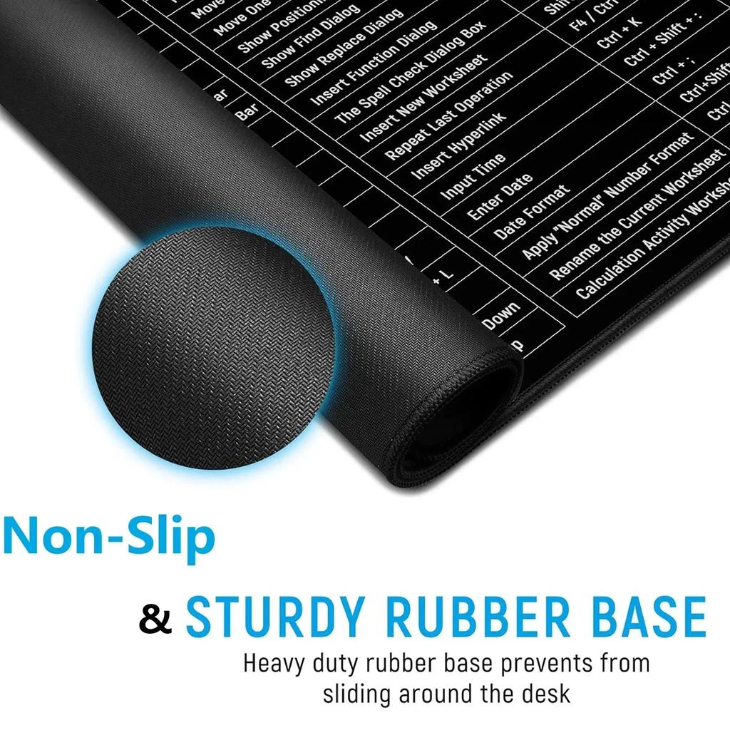 Multiple Languages Office Shortcuts Mouse Pad Large Extended Excel Powerpoint Word Software Gaming Desk Keyboard Mousepad