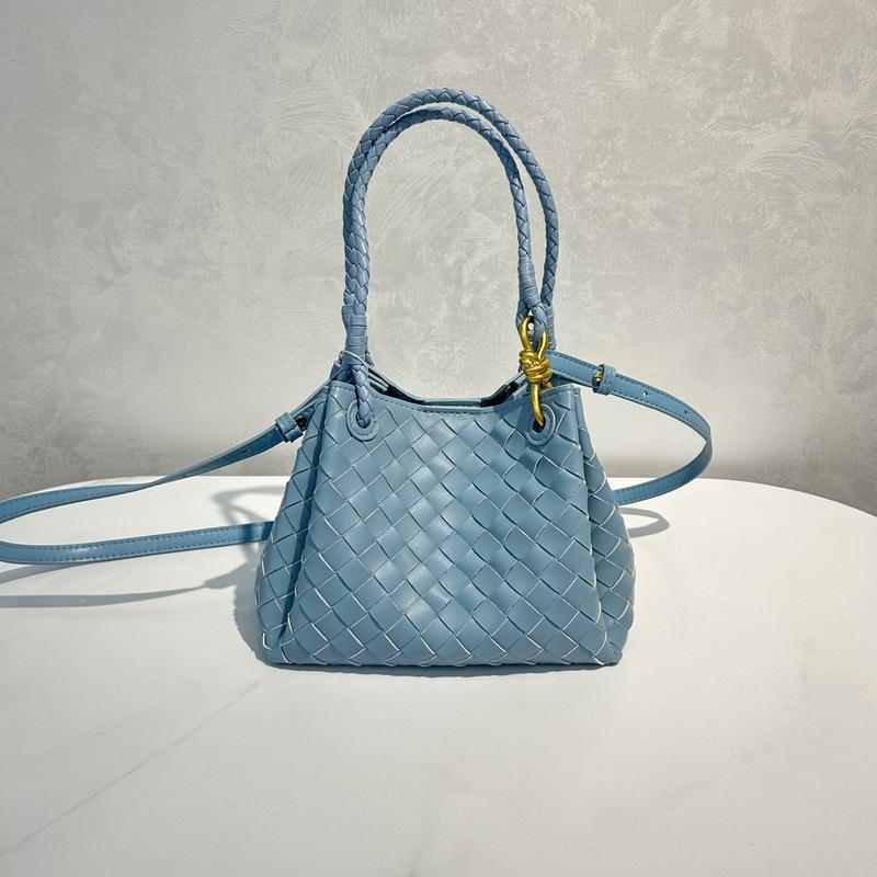 2025 New leather women's bag fashion classic woven bag butterfly buckle parachute shoulder oblique span bag
