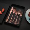 5PCS Tableware Set Stainless Steel Flatware Durable Corrosion Resistant Utensils Elegant Design Cutlery for Dinner Party