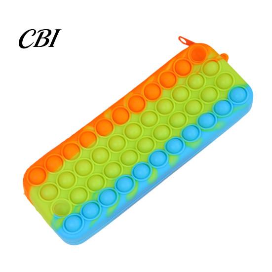 Decompression Pencil Case Pop Case, Large Capacity Silicone Storage Bag, with Relief Bubble Toy Stationery for Kids School Office Stress