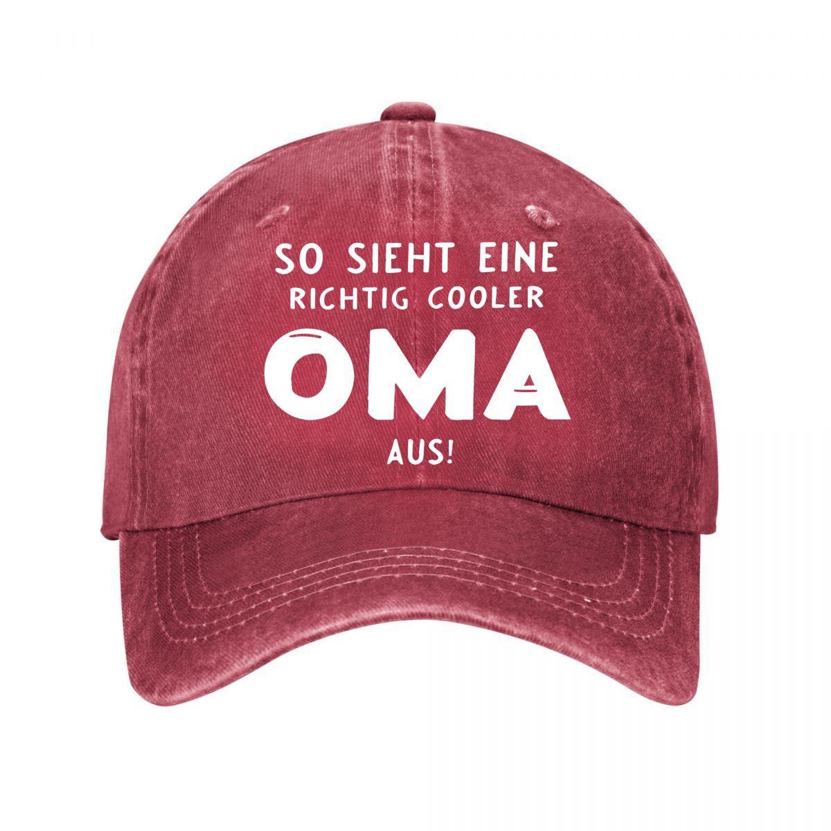 Oma Graphic D Printed Baseball Cap New Vintage Washed Cotton Baseball Cap Parent Kids Sun Hats Adjustable