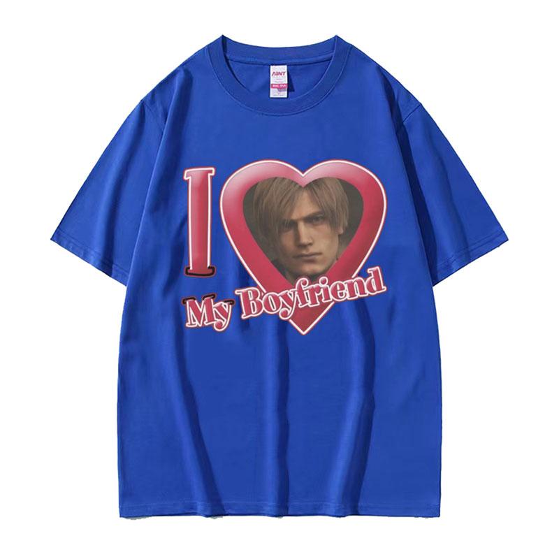 I Love My Boyfriend Leon S Kennedy Graphic Tshirt Unisex Womens Harajuku Cool Fashion T Shirt Male 100 Cotton Oversized Tshirts