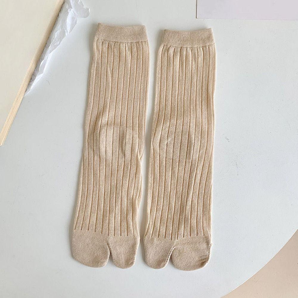 2Pairs Lolita JK Two Toed Cotton Socks Anti Slip Short Tube Socks Toe Separator Socks  School