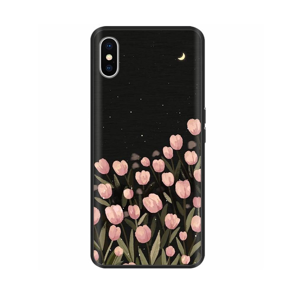 For iPhone X XS Flowers Soft TPU Silicone Phone Cases Shockproof Cover For iPhone X Xs Max XR Soft Liquid Housing Fundas Capa