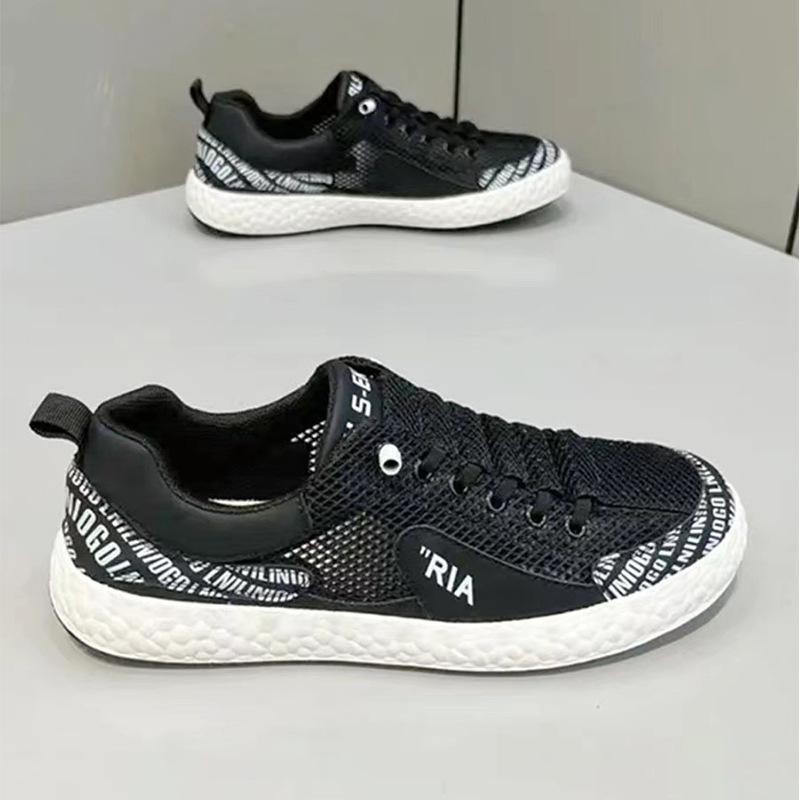 Fashion Men's Casual Sneakers Running Shoes Mesh Breathable Sole Wear-Resistant Non-Slip Stock Male Flat Sport Tennis Running Shoes