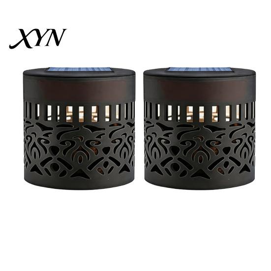 Multi-color LED Wall Light Solar Lamp, Seven Color Changing Projector Light, with Hollow Pattern Decorative Lantern Design IP65 Waterproof for Outdoor