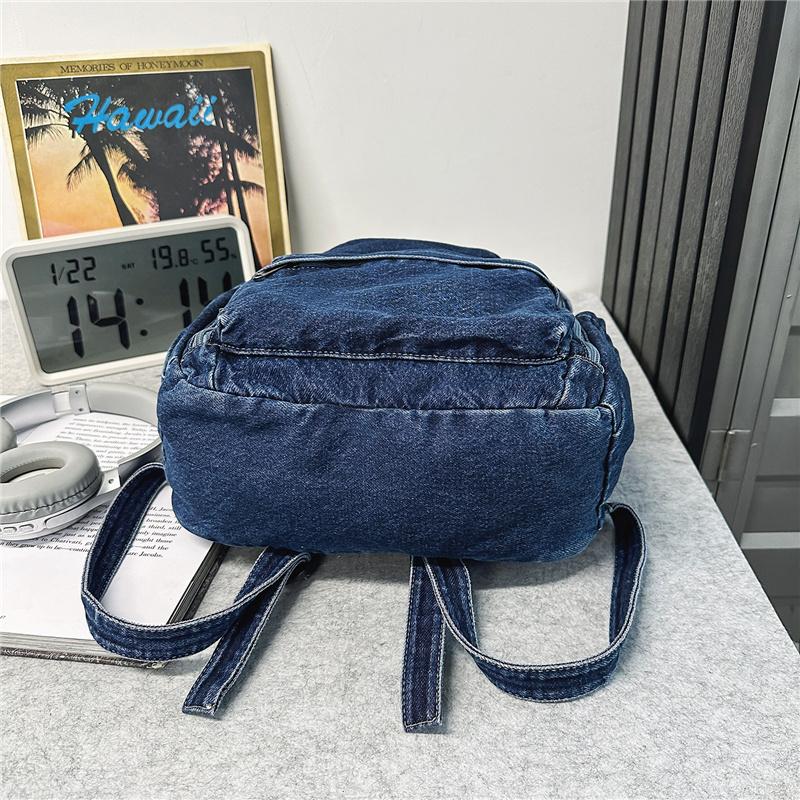 Džínový batoh Ležérní styl Unisex Školní taška Módní cestovní batoh