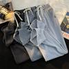Elastic Waist Jeans Men's Spring and Autumn Korean Version of the Trend Japanese Loose Straight Tied Feet Harlan Nine-point Casual Pants