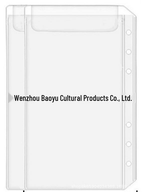 A5/A6 Six-Hole PVC Zipper Binder with Multifunctional Pockets for Cards and Receipts