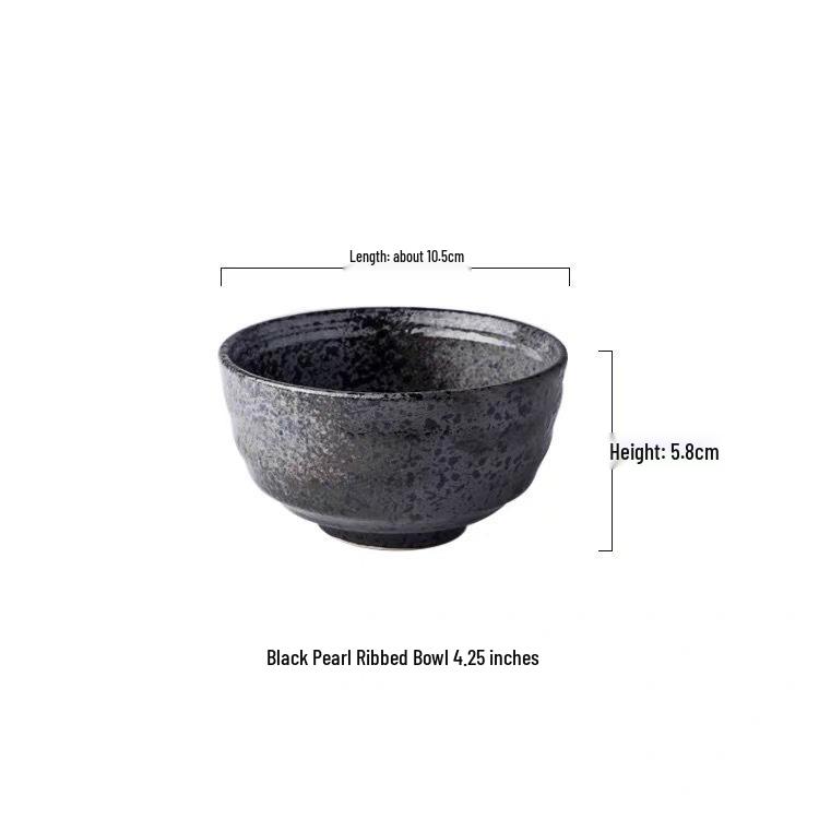 4.5" Ceramic Japanese Noodle Bowl – Large Porcelain Tableware for Soup & More