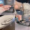 Geometric Trendy Lotus Bamboo Bracelet Chic Alloy Bangle Womens Gift Jewelry