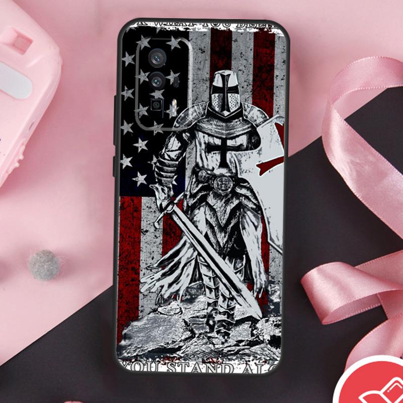 Christian Templar Knights Case For Xiaomi 15 Ultra Mi 13 14 11T 12T 13T 14T Pro POCO X7 Pro X3 X5 X6 F5 F6 F7 Cover
