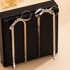 1 Pair Metal Bowknot Earrings Long Short Herringbone Tassel Luxury Elegant Women Girls Knotted Dangle Earrings Fashion Accessories Birthday Gift