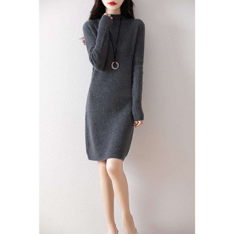 Sukienka damska z kaszmiru Qinghe kaszmir 30% kaszmir 70% wełna jesienno-zimowa spódnica z kaszmiru miękka i ciepła