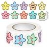 500 Pcs Colorful Star Expression Stickers Roll - Pastel Aesthetic Star-Shaped Labels with Cheerful Design, Self-Adhesive
