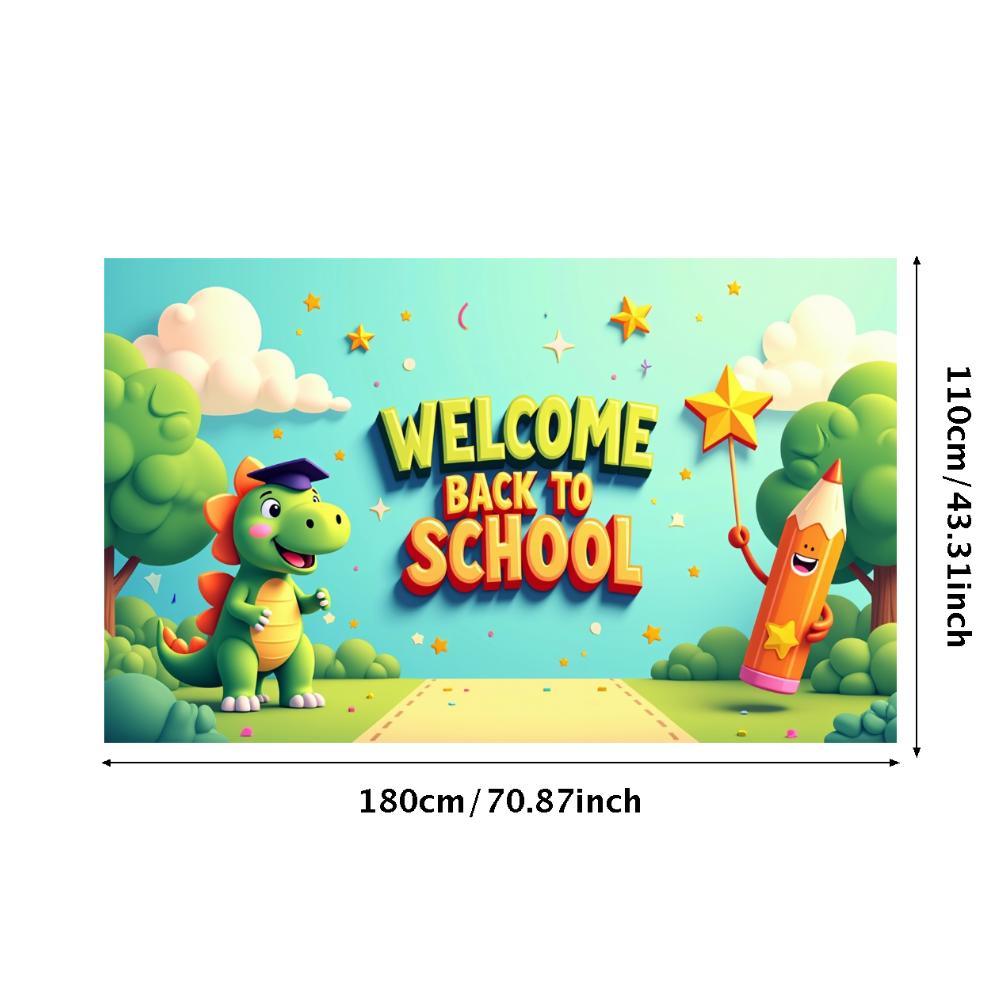 Willkommen zurück zur Schule Banner Hintergrund für Klassenzimmerdeko Kinder Schulfest Veranstaltung Hintergrunddekorationen Foto-Requisiten